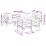 7-teilige Gartensofagarnitur mit wachsbraunen Kissen aus Kiefernholz von vidaXL, Gartensets - Ref: Foro24-3299497, Preis: 627...