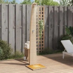 Außendusche PE-Rattan und beiges Akazienholz 55x60x224 cm von vidaXL, Pool- und Spa-Zubehör - Ref: Foro24-368211, Preis: 135,...
