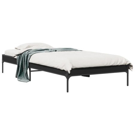Estructura de cama madera de ingeniería y metal negra 90x190 cm de vidaXL, Camas y somieres - Ref: Foro24-845051, Precio: 62,...