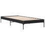 Black engineered wood and metal bed frame 90x190 cm by vidaXL, Beds and slatted bases - Ref: Foro24-845051, Price: 63,04 €, D...