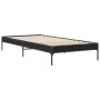 Black engineered wood and metal bed frame 90x190 cm by vidaXL, Beds and slatted bases - Ref: Foro24-845051, Price: 55,84 €, D...