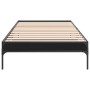 Black engineered wood and metal bed frame 90x190 cm by vidaXL, Beds and slatted bases - Ref: Foro24-845051, Price: 63,04 €, D...