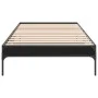 Black engineered wood and metal bed frame 90x190 cm by vidaXL, Beds and slatted bases - Ref: Foro24-845051, Price: 55,84 €, D...
