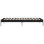 Black engineered wood and metal bed frame 90x190 cm by vidaXL, Beds and slatted bases - Ref: Foro24-845051, Price: 63,04 €, D...