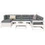 Gartensofa-Set 8-teilig aus massivem weißem Kiefernholz von vidaXL, Gartensets - Ref: Foro24-3250605, Preis: 499,42 €, Rabatt: %