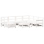 Gartensofa-Set 8-teilig aus massivem weißem Kiefernholz von vidaXL, Gartensets - Ref: Foro24-3250605, Preis: 499,42 €, Rabatt: %