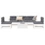 Gartensofa-Set 6-teilig aus massivem weißem Kiefernholz von vidaXL, Gartensets - Ref: Foro24-3250749, Preis: 388,41 €, Rabatt: %