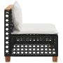 Garden sofa without armrests with black PE rattan cushions by vidaXL, Outdoor sofas - Ref: Foro24-365926, Price: 98,84 €, Dis...