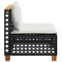 Gartensofa ohne Armlehnen mit schwarzen PE-Rattankissen von vidaXL, Outdoor-Sofas - Ref: Foro24-365926, Preis: 92,89 €, Rabat...