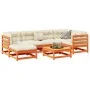 Gartensofa-Set 7-teilig aus massivem Kiefernholz, wachsbraun von vidaXL, Gartensets - Ref: Foro24-3299531, Preis: 417,79 €, R...