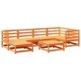 Gartensofa-Set 7-teilig aus massivem Kiefernholz, wachsbraun von vidaXL, Gartensets - Ref: Foro24-3299531, Preis: 417,79 €, R...