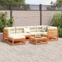 Gartensofa-Set 7-teilig aus massivem Kiefernholz, wachsbraun von vidaXL, Gartensets - Ref: Foro24-3299531, Preis: 417,79 €, R...