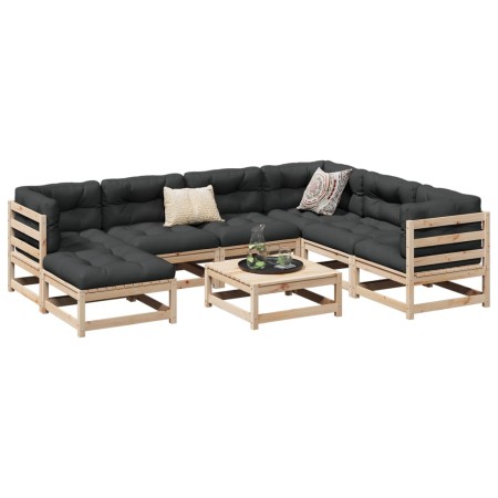 Gartensofa-Set 8-teilig aus massivem Kiefernholz von vidaXL, Gartensets - Ref: Foro24-3299552, Preis: 424,60 €, Rabatt: %