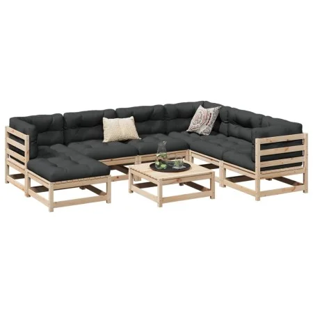 Gartensofa-Set 8-teilig aus massivem Kiefernholz von vidaXL, Gartensets - Ref: Foro24-3299552, Preis: 412,61 €, Rabatt: %