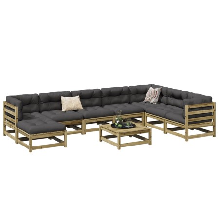 Gartensofa-Set 9-teilig aus imprägniertem Kiefernholz von vidaXL, Gartensets - Ref: Foro24-3299584, Preis: 520,69 €, Rabatt: %