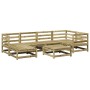 Gartensofa-Set 7-teilig aus imprägniertem Kiefernholz von vidaXL, Gartensets - Ref: Foro24-3299533, Preis: 408,12 €, Rabatt: %