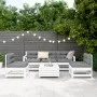 Gartensofa-Set 6-teilig aus massivem weißem Kiefernholz von vidaXL, Gartensets - Ref: Foro24-3250737, Preis: 391,87 €, Rabatt: %