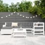 Gartensofa-Set 7-teilig aus massivem weißem Kiefernholz von vidaXL, Gartensets - Ref: Foro24-3250917, Preis: 512,44 €, Rabatt: %