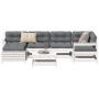 Gartensofa-Set 7-teilig aus massivem weißem Kiefernholz von vidaXL, Gartensets - Ref: Foro24-3250941, Preis: 475,37 €, Rabatt: %