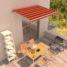 Toldo retráctil manual naranja y marrón 350x250 cm by vidaXL, Awnings - Ref: Foro24-3051211, Price: 439,77 €, Discount: %
