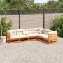 6-piece garden sofa set with wax-brown pine wood cushions by vidaXL, Garden sets - Ref: Foro24-3299457, Price: 685,30 €, Disc...