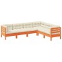 6-teilige Gartensofagarnitur mit wachsbraunen Kissen aus Kiefernholz von vidaXL, Gartensets - Ref: Foro24-3299460, Preis: 560...