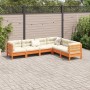 6-piece garden sofa set with wax-brown pine wood cushions by vidaXL, Garden sets - Ref: Foro24-3299460, Price: 560,97 €, Disc...