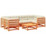 7-piece garden sofa set with wax-brown pine wood cushions by vidaXL, Garden sets - Ref: Foro24-3299313, Price: 816,35 €, Disc...