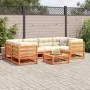 7-piece garden sofa set with wax-brown pine wood cushions by vidaXL, Garden sets - Ref: Foro24-3299313, Price: 804,92 €, Disc...
