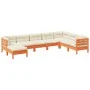 8-piece garden sofa set with wax-brown pine wood cushions by vidaXL, Garden sets - Ref: Foro24-3299578, Price: 692,94 €, Disc...