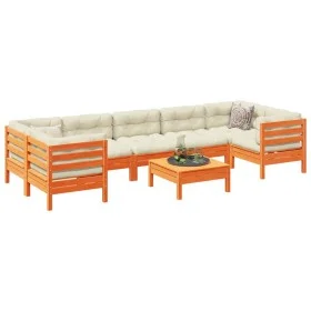 8-piece garden sofa set with wax-brown pine wood cushions by vidaXL, Garden sets - Ref: Foro24-3299339, Price: 670,79 €, Disc...