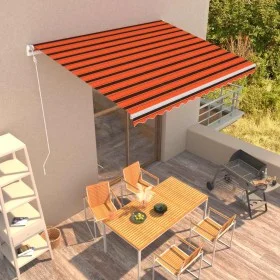 Automatisch einziehbare orangefarbene und braune Markise 400x300 cm von vidaXL, Markisen - Ref: Foro24-3051203, Preis: 678,28...