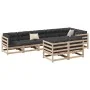 8-piece garden sofa set with solid pine wood cushions by vidaXL, Garden sets - Ref: Foro24-3299504, Price: 761,50 €, Discount: %