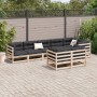 8-piece garden sofa set with solid pine wood cushions by vidaXL, Garden sets - Ref: Foro24-3299504, Price: 770,72 €, Discount: %