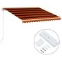 Automatisch einziehbare orangefarbene und braune Markise 400x300 cm von vidaXL, Markisen - Ref: Foro24-3051203, Preis: 680,90...