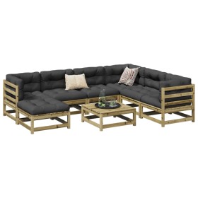 8-piece garden sofa set with impregnated pine wood cushions by vidaXL, Garden sets - Ref: Foro24-3299559, Price: 741,91 €, Di...
