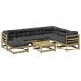 8-piece garden sofa set with impregnated pine wood cushions by vidaXL, Garden sets - Ref: Foro24-3299559, Price: 741,73 €, Di...