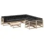 9-piece garden sofa set with solid pine wood cushions by vidaXL, Garden sets - Ref: Foro24-3299370, Price: 794,07 €, Discount: %