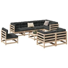 9-piece garden sofa set with solid pine wood cushions by vidaXL, Garden sets - Ref: Foro24-3299512, Price: 805,33 €, Discount: %
