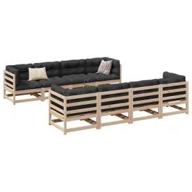 9-piece garden sofa set with solid pine wood cushions by vidaXL, Garden sets - Ref: Foro24-3299358, Price: 794,07 €, Discount: %