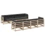 9-piece garden sofa set with solid pine wood cushions by vidaXL, Garden sets - Ref: Foro24-3299358, Price: 794,07 €, Discount: %