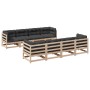 9-teiliges Gartensofa-Set mit Kissen aus massivem Kiefernholz von vidaXL, Gartensets - Ref: Foro24-3299358, Preis: 801,61 €, ...