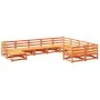 Gartensofa-Set 10-teilig aus massivem Kiefernholz, wachsbraun von vidaXL, Gartensets - Ref: Foro24-3299637, Preis: 623,98 €, ...