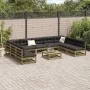10-piece garden sofa set with impregnated pine wood cushions by vidaXL, Garden sets - Ref: Foro24-3299599, Price: 911,18 €, D...