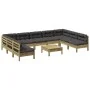 10-piece garden sofa set with impregnated pine wood cushions by vidaXL, Garden sets - Ref: Foro24-3299602, Price: 851,24 €, D...