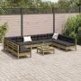 10-piece garden sofa set with impregnated pine wood cushions by vidaXL, Garden sets - Ref: Foro24-3299602, Price: 851,24 €, D...