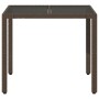 Gartentisch Glasoberfläche PE Rattan braun 90x90x75 cm von vidaXL, Gartentische - Ref: Foro24-365587, Preis: 109,69 €, Rabatt: %