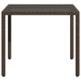 Garden table glass surface PE rattan brown 90x90x75 cm by vidaXL, Garden tables - Ref: Foro24-365587, Price: 109,69 €, Discou...