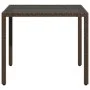 Garden table glass surface PE rattan brown 90x90x75 cm by vidaXL, Garden tables - Ref: Foro24-365587, Price: 113,10 €, Discou...