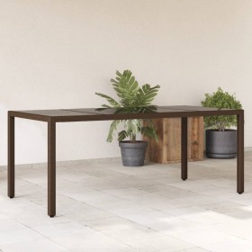 Gartentisch Glasoberfläche PE Rattan braun 190x90x75cm von vidaXL, Gartentische - Ref: Foro24-365593, Preis: 166,90 €, Rabatt: %